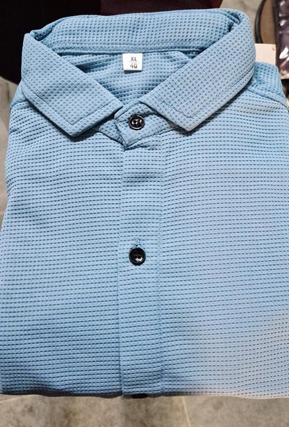 Business Waffle Designer Fashion Men's Shirt